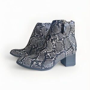 Black Snakeskin Ankle Boots